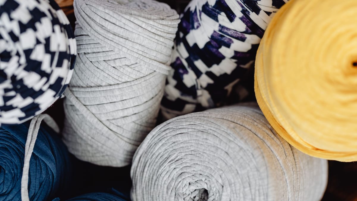 Rolls of cotton jersey in several colours and weights