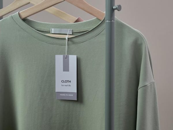 Private label t-shirts with custom woven neck labels and hang tags